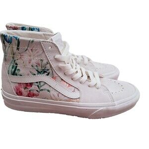 Vans Off The Wall High Top Sneakers Floral Skateboard Shoe Womens 8.5